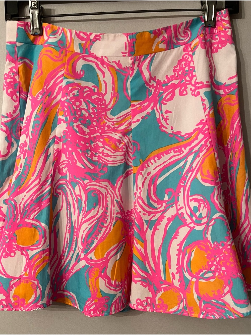 Lilly Pulitzer Pink, Teal & Orange Swirl Circle Skirt